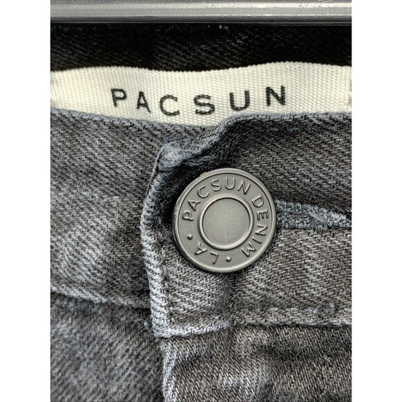 PacSun Denim Jeans Men's Size 34X32 Black Stacked Skinny Hip Hop Street - Picture 12 of 16